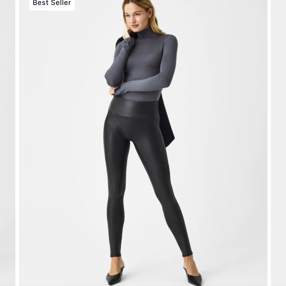 Spank faux leather leggings